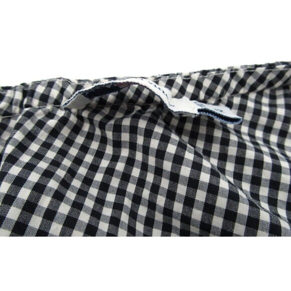 Vineyard Vines Blouse Womens 12 Plaid Stretch Seersucker Ruffle One Shoulder Tie - Picture 6 of 13